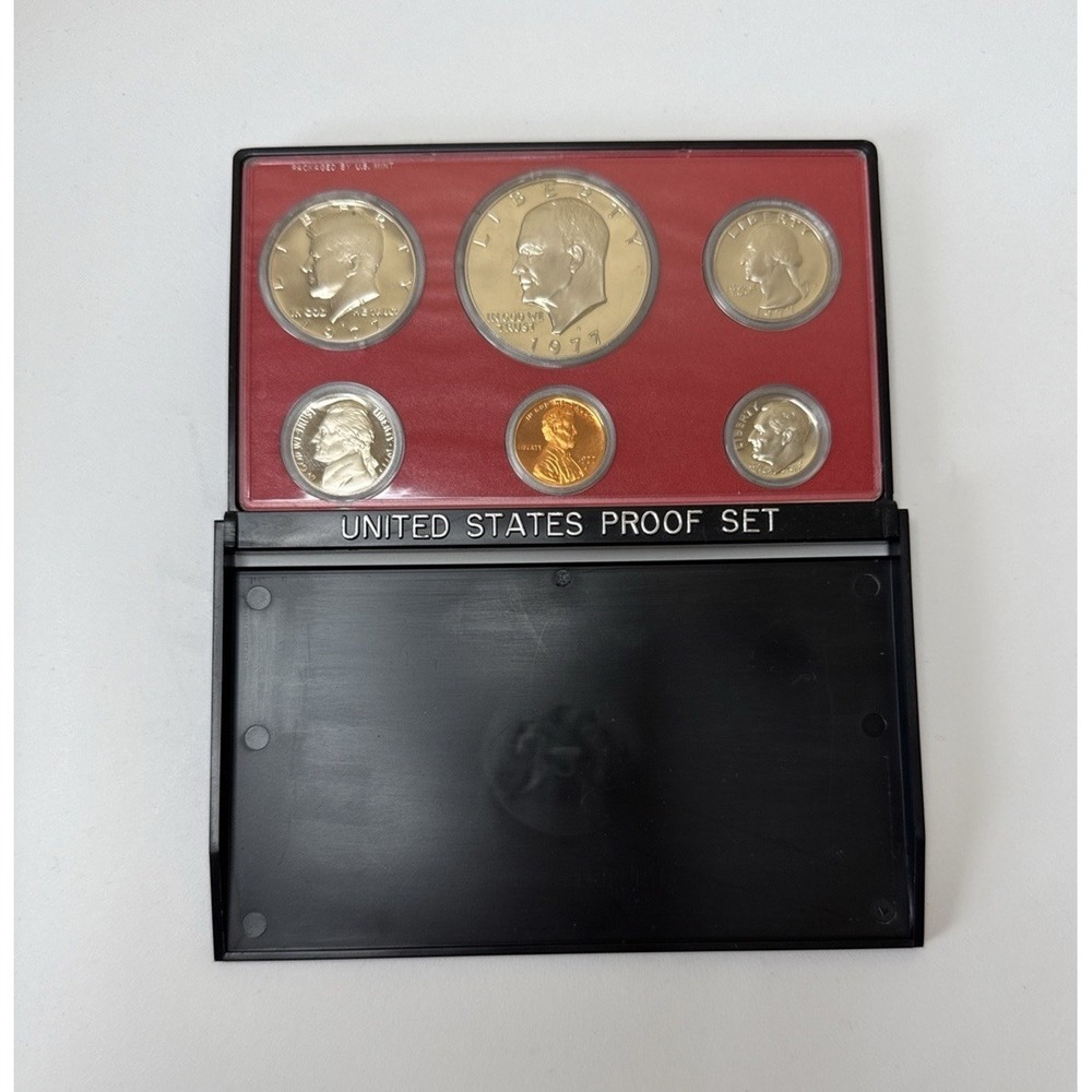 1977 S US Mint 6-Coin Proof Set Original Packaging Collectible Coin Set Case